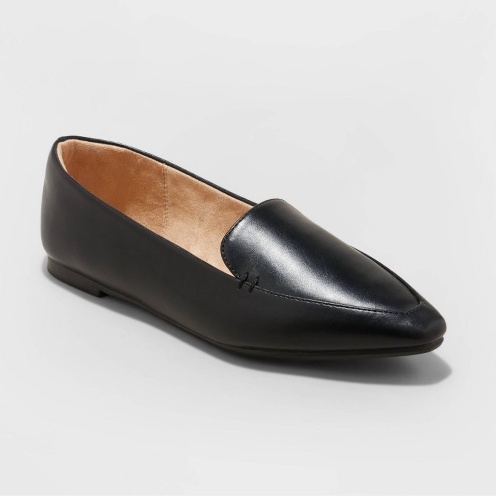 A New Day Pointed Loafer Black and Tan Size 9.5